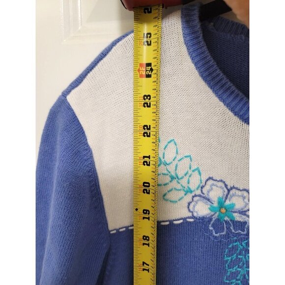 Alfred Dunner Women's Short Sleeve Knit Patchwork Top E embraided Floral & Nauti - Picture 5 of 9